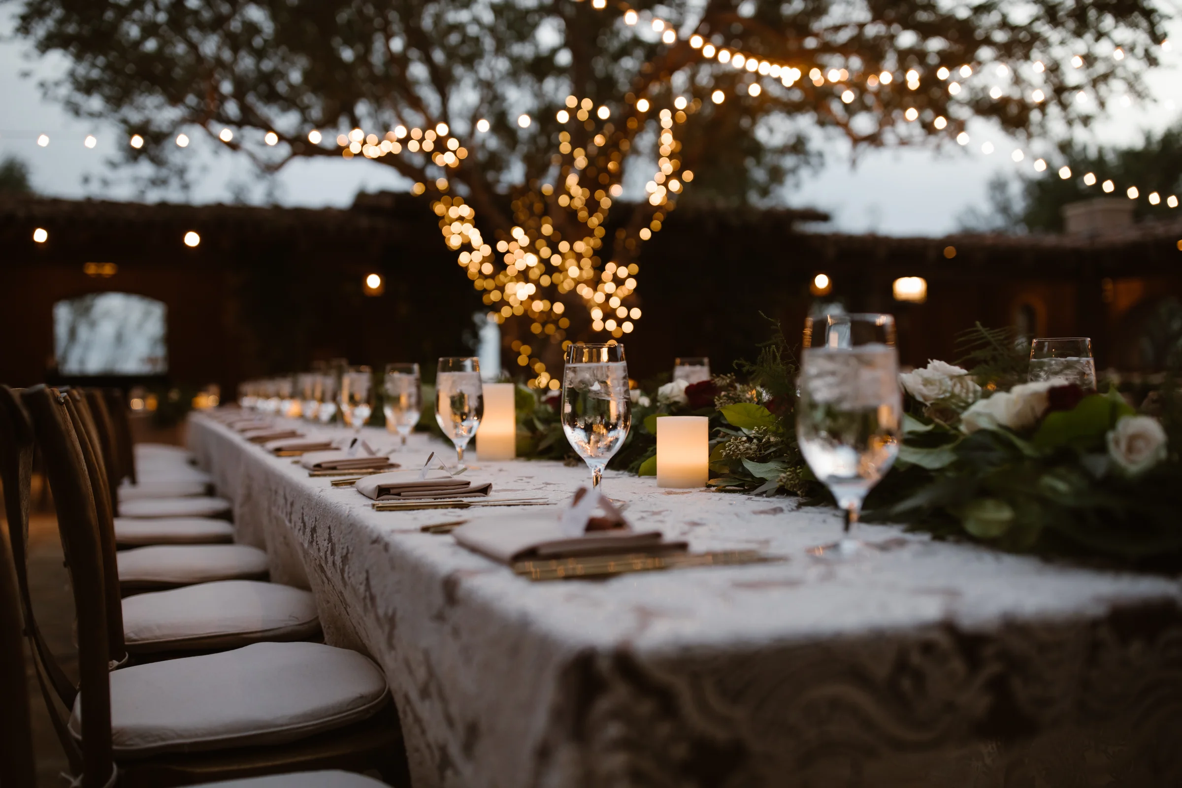 Elegant evening table setup