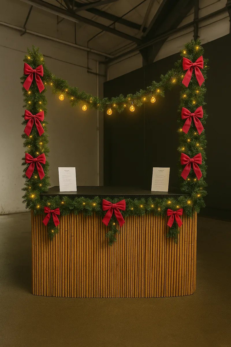 Bardisk med julepynt