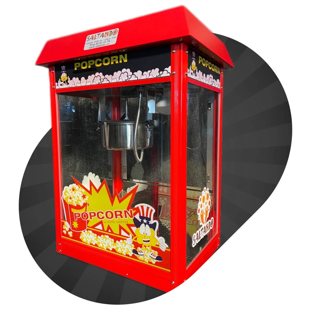 Rød popcornmaskin i retrostil