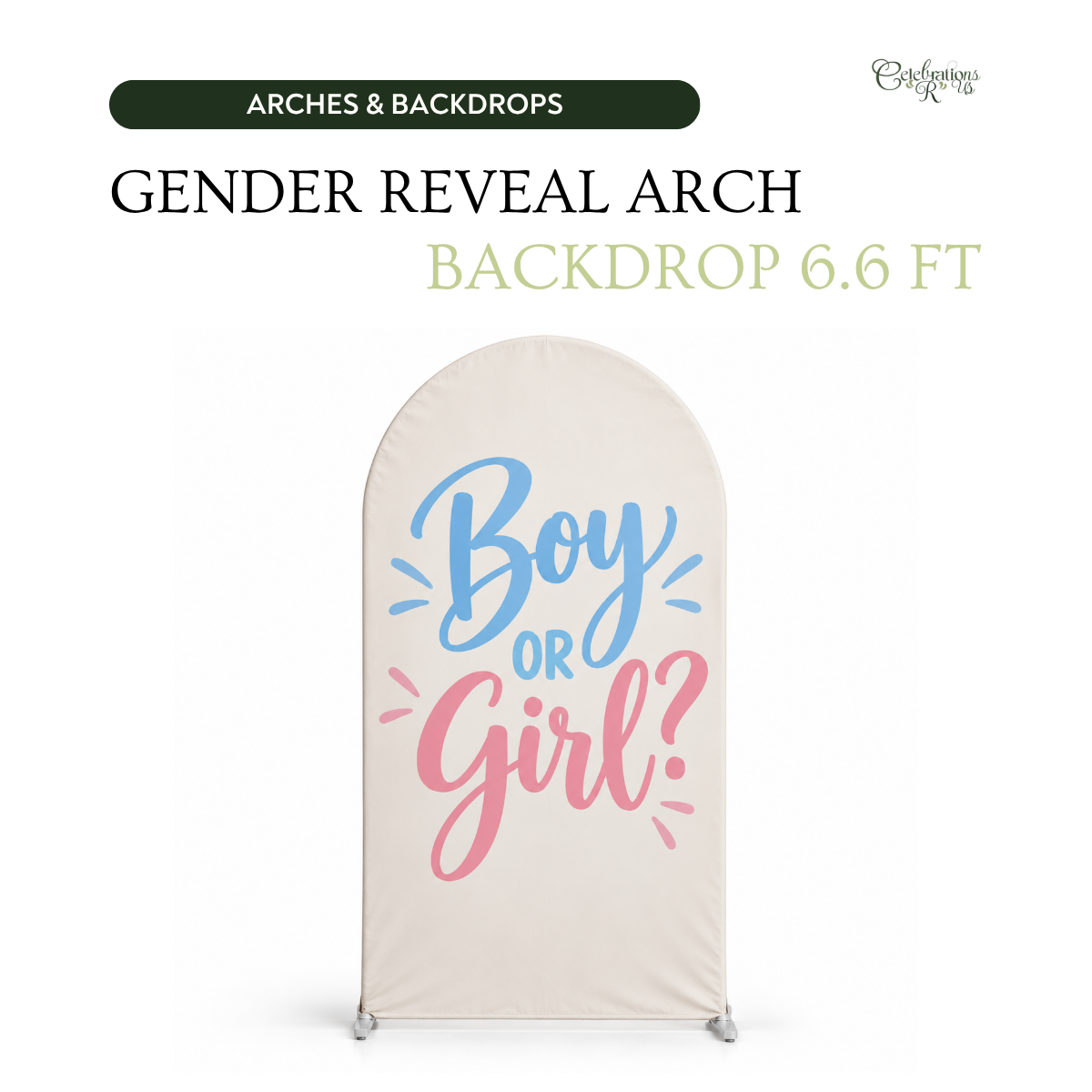 6.6 ft Pink & Blue Gender Reveal Arch Backdrop with Stand | Party ...