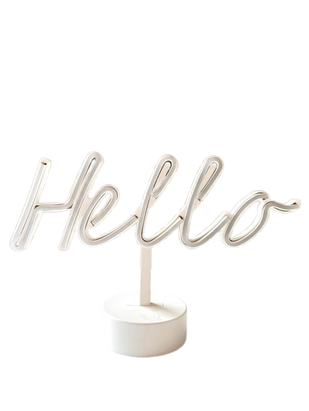 Small Led Hello. Sign LED Hello Sign | Nerdy Fox Rentals & Designs