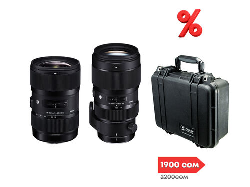  Комплект объективов Sigma 18-35mm f/1.8 + 50-100mm f/1.8 Canon EFs