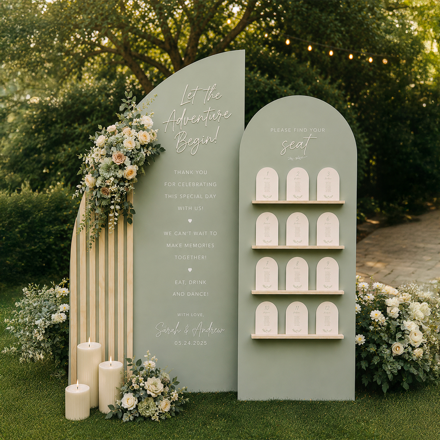 Coastal Sage Seating Chart Display — photo 2
