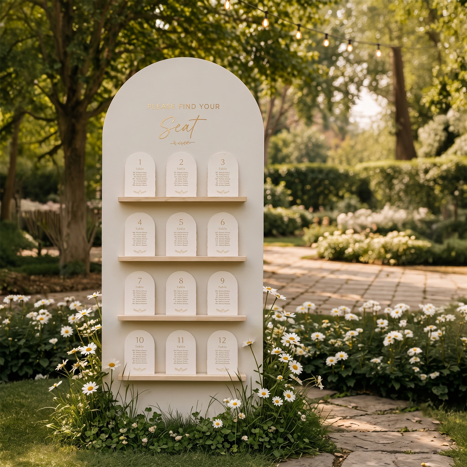 Coastal Ivory Seating Chart Display