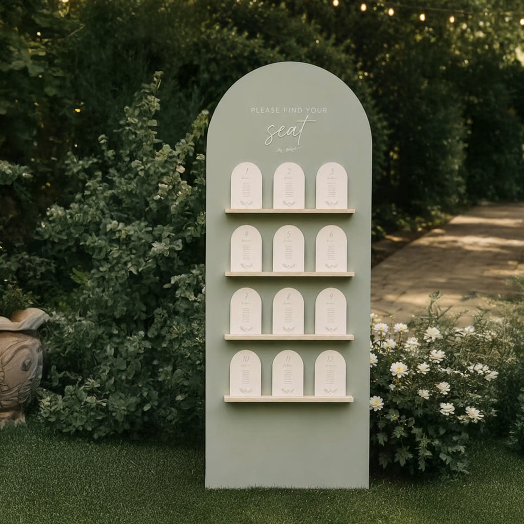 Coastal Sage Seating Chart Display