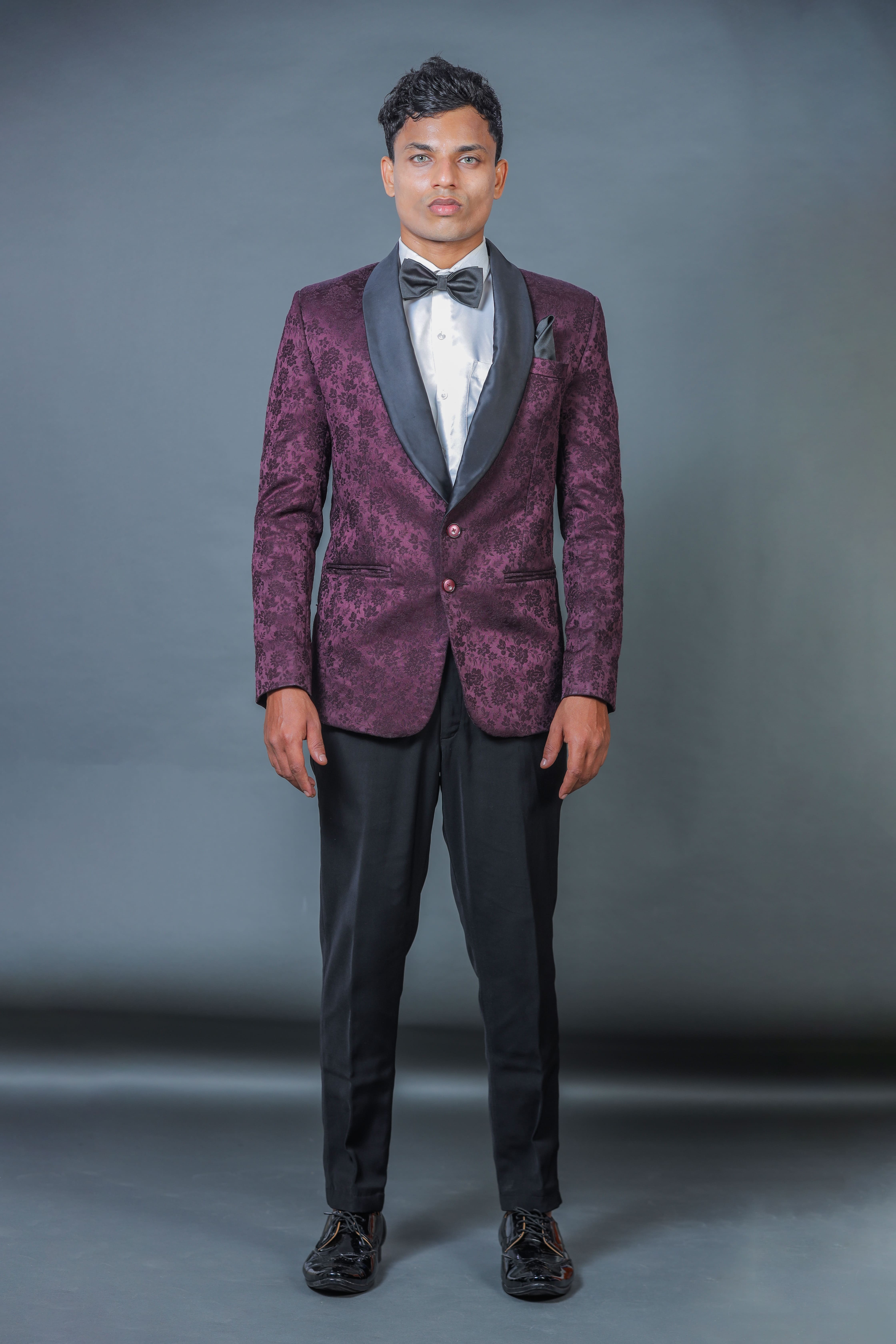 Crimson Floral Tuxedo | Rent To Ramp (ADDEEK FASHIONS PVT LTD)