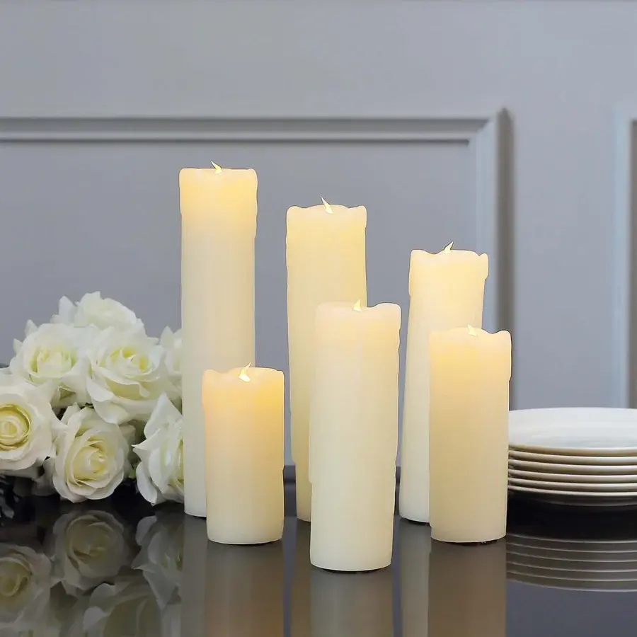 LED Flameless Luminaria Candles - Set of 6 | MOT Designs Props