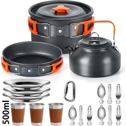 Kit popote camping / bivouac alu avec réchaud 2 à 3 pers "Vinteam - OUT2104"
