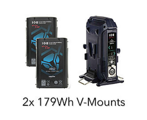 V-mount accu set 2x 180 Wh accu met lader