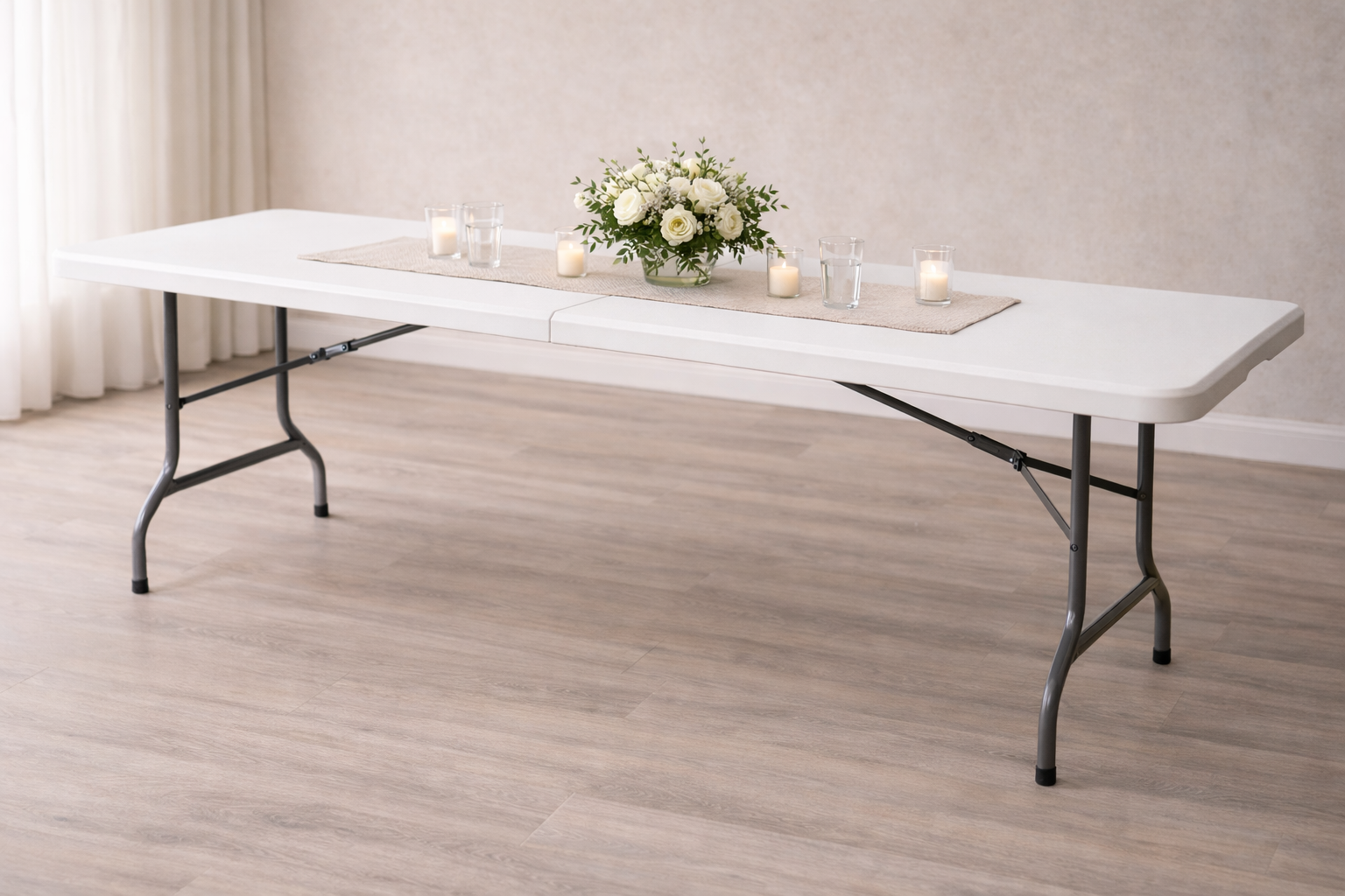 96' Rectangular Plastic Folding Table (8 ft) – Seats 8–10 Guests ...