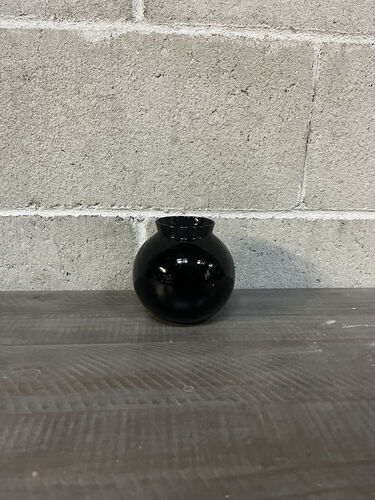 Black glass mini vase