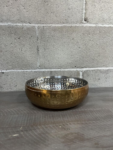 Gold tin round tray