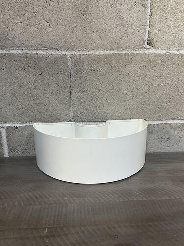 Half circle white container