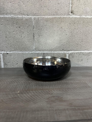 Black tin round tray 