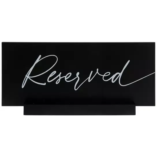 Black Reserved Sign | Wedding & Event Rentals | Valley Decors – Fresno ...
