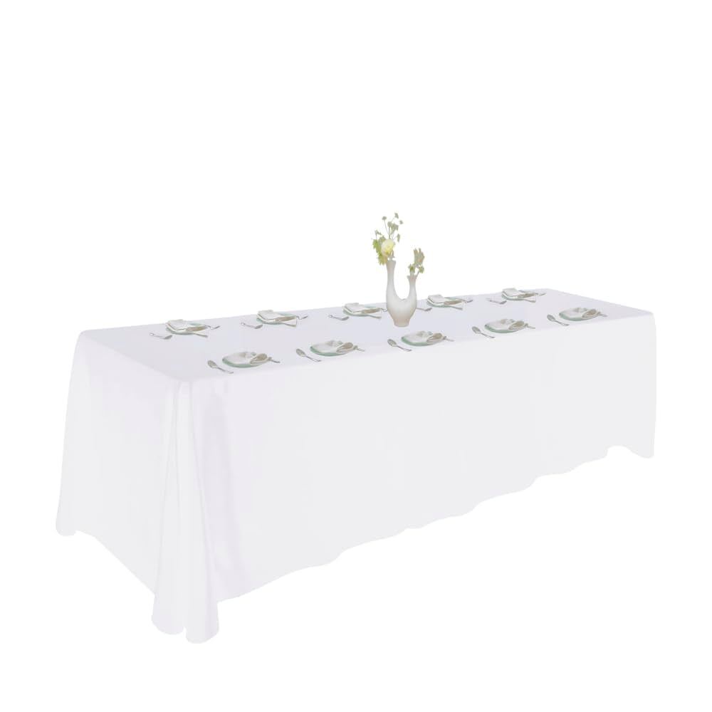 90x156in White Rectangular Table Linens floor length (8ft table ...