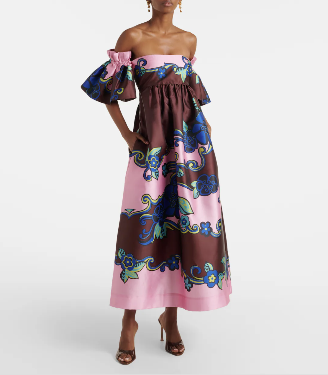 almais floral satin midi dress Almais Floral satin midi dress ALMAIS