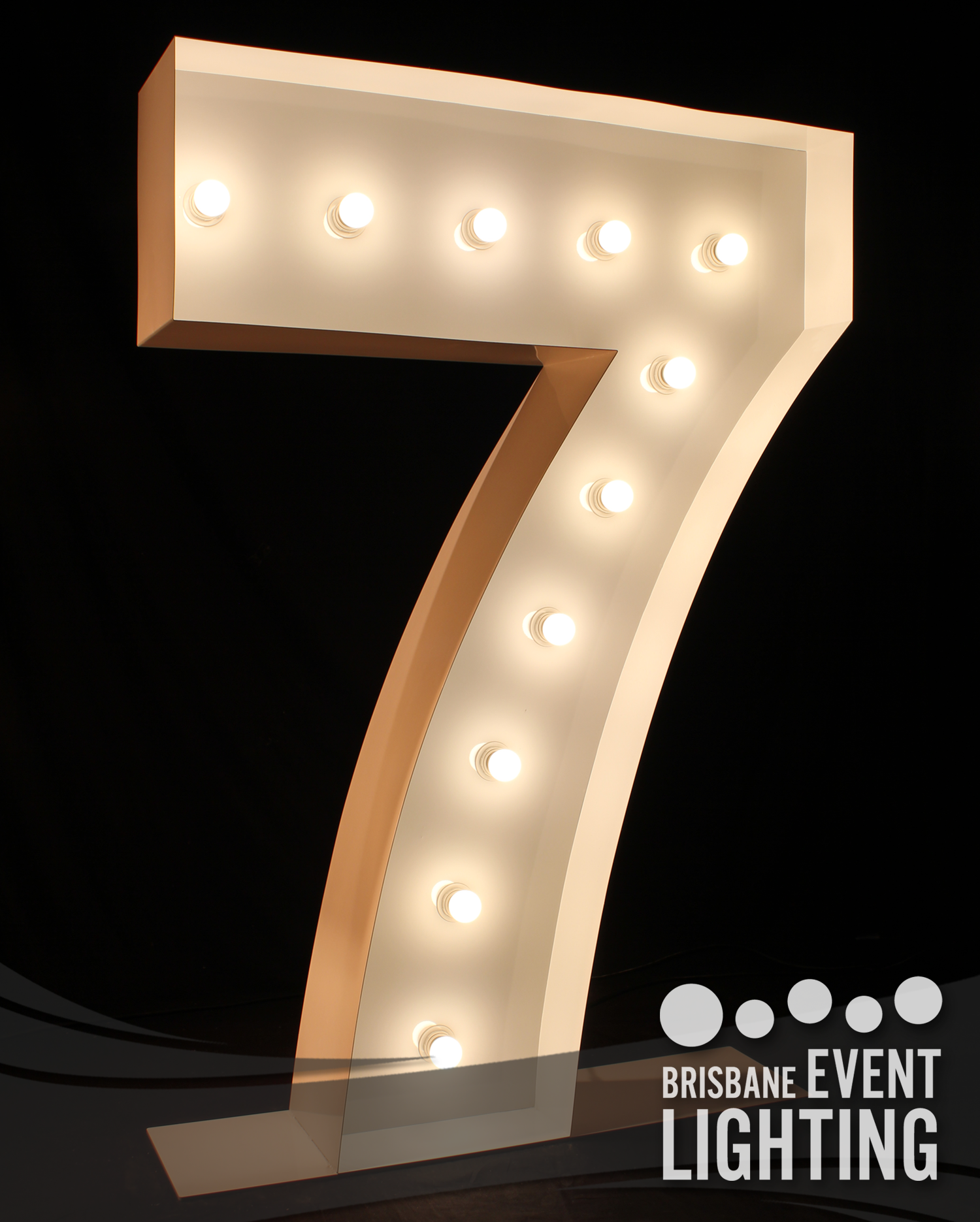 1.5m Light Up Number 7 Hire | Brisbane Event Lighting • Lighting Hire ...