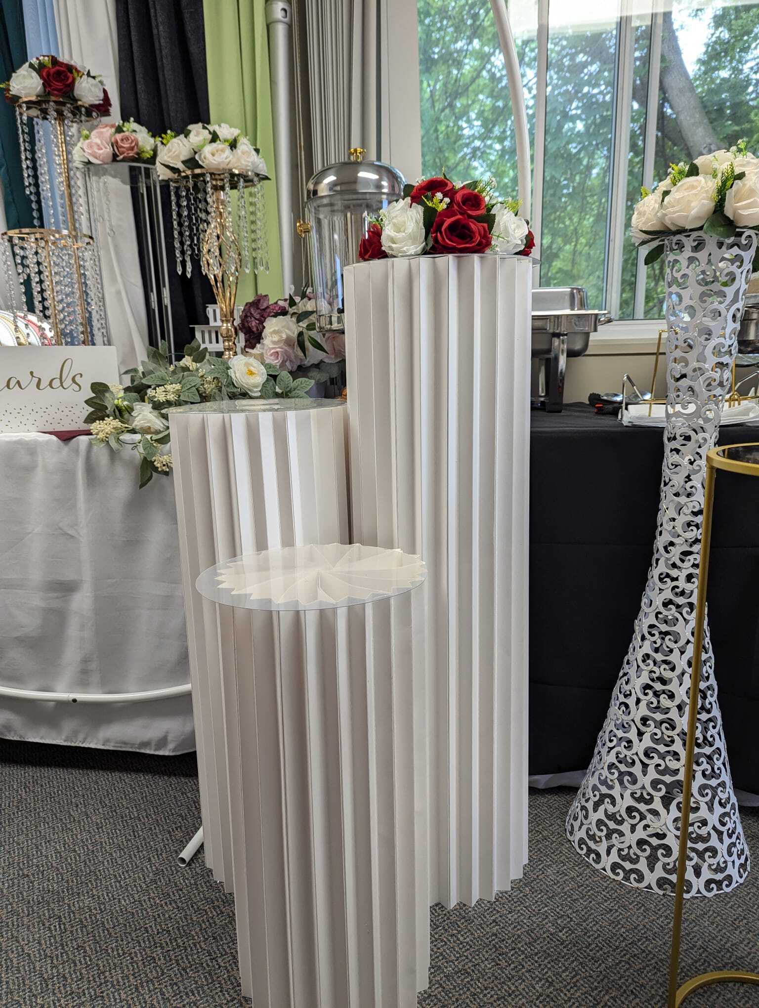 Foldable Paper Columns Display Pedestals Stand | Event Vibes Inc ...