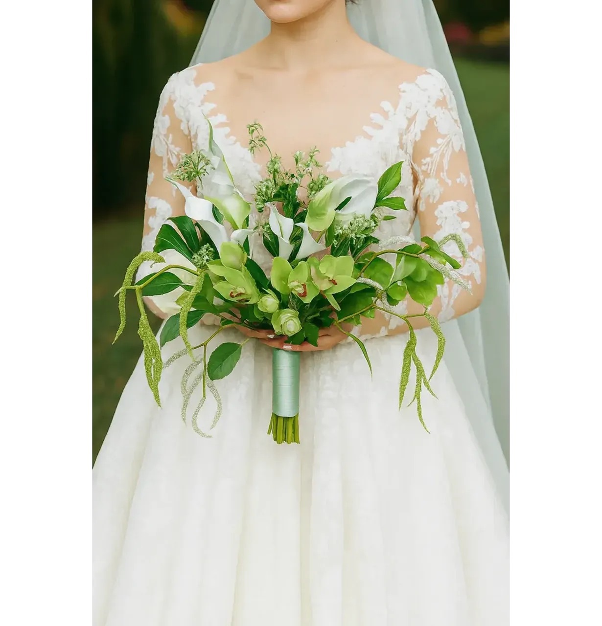 White & Green Orchid Bridal Bouquet | Modern Wedding Flowers | Rent Wedding  Flowers | Rochester, Buffalo & Finger Lakes NY