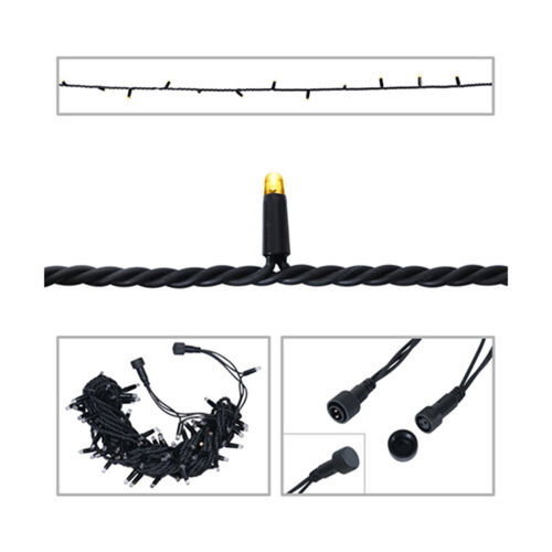 20m Dimmable LED String Lights - Warm White (Black)