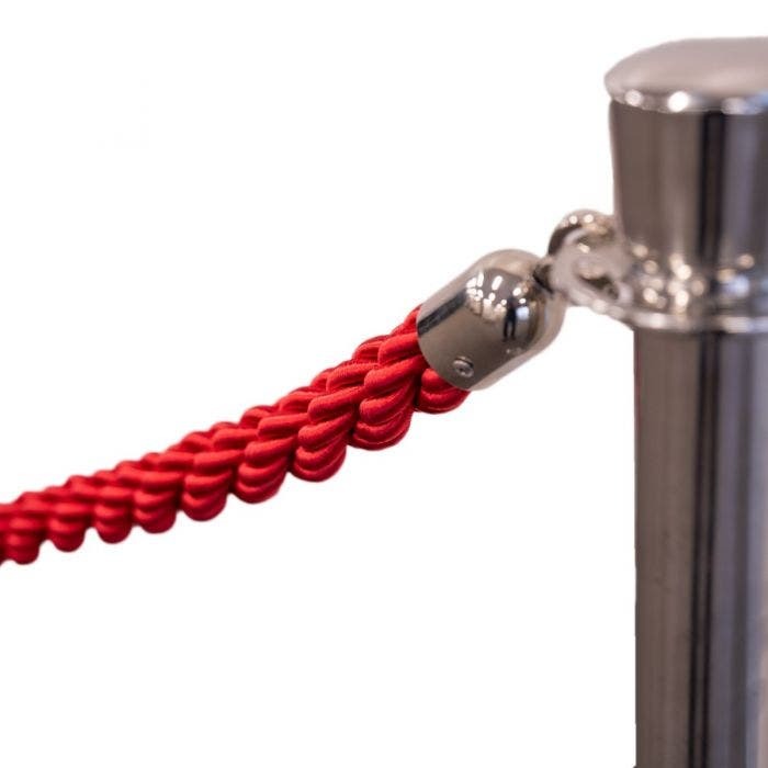 Stanchion With String Rope 6' Twisted Stanchion Rope - Red With Chrome Clips | Marry Me Rentals ...