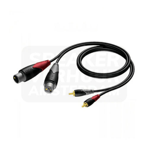 2x Tulp (RCA) naar 2x XLR female kabel - 1 meter - huren
