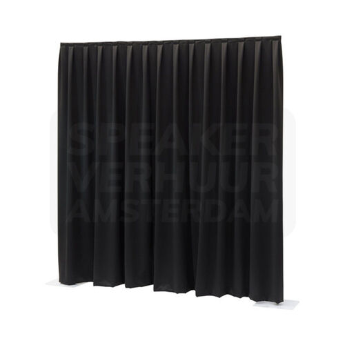 Pipe & drape gordijn doek geplooid zwart 300×300 cm huren