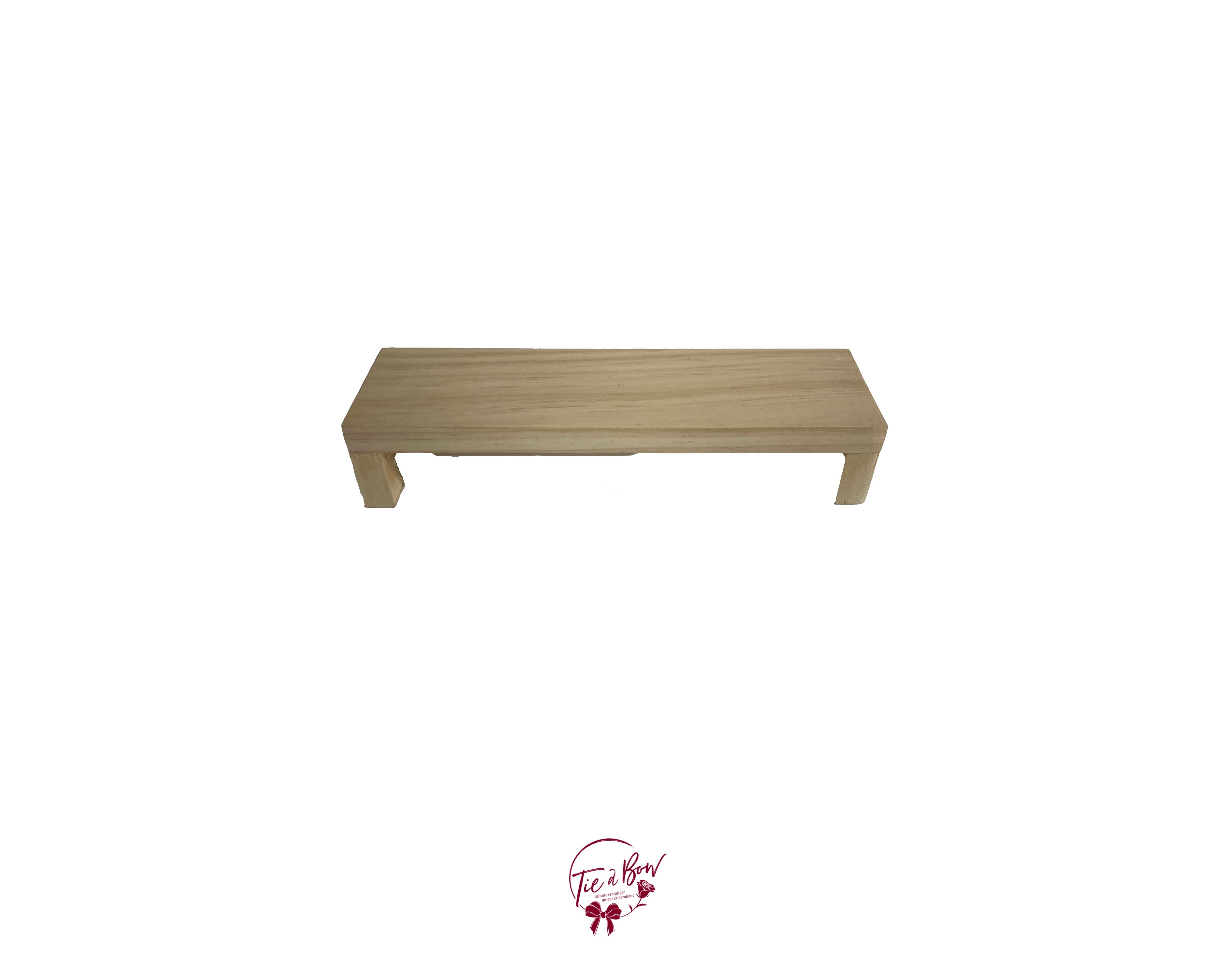 Narrow Light Wood Riser (Short) | Tie a Bow Rentals