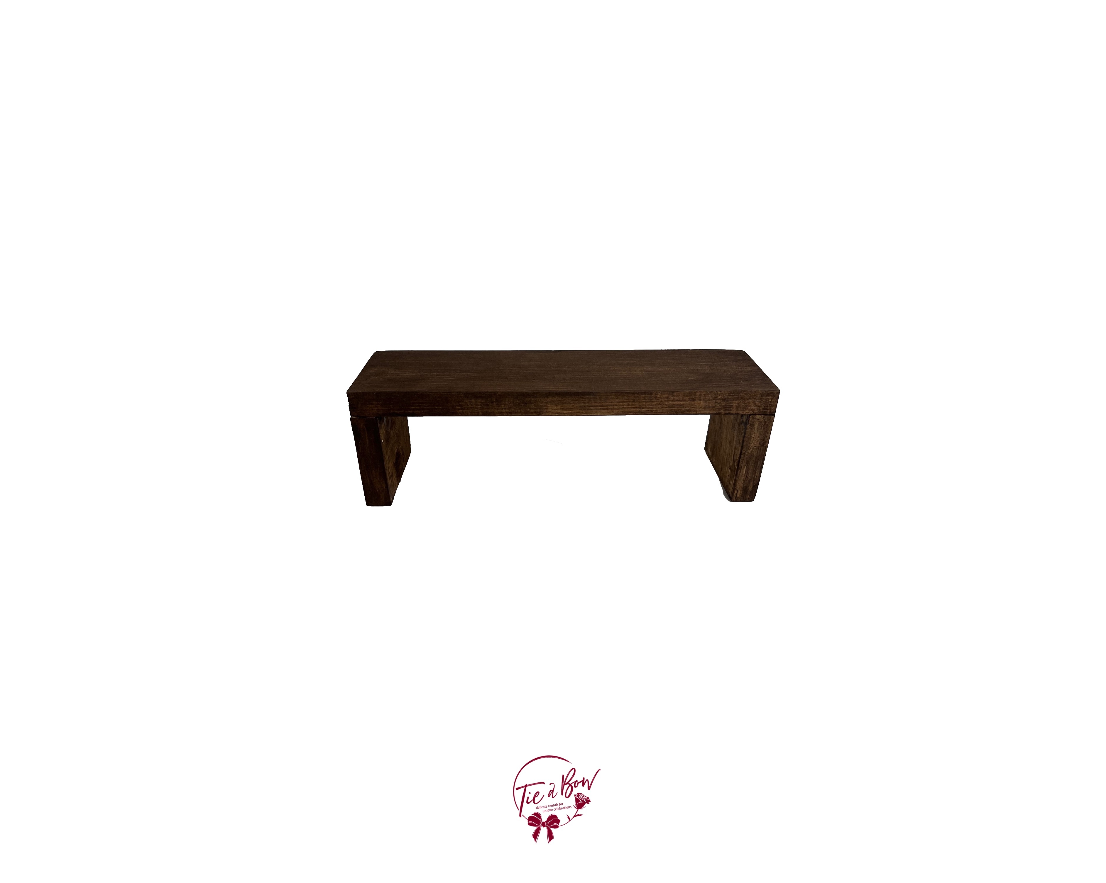 Narrow Dark Wood Riser (Medium) | Tie a Bow Rentals
