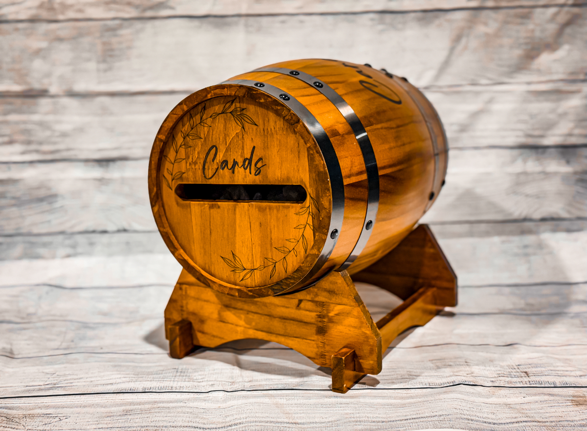 Mini Whiskey Barrel Card Holder | Knot & Timber Rentals