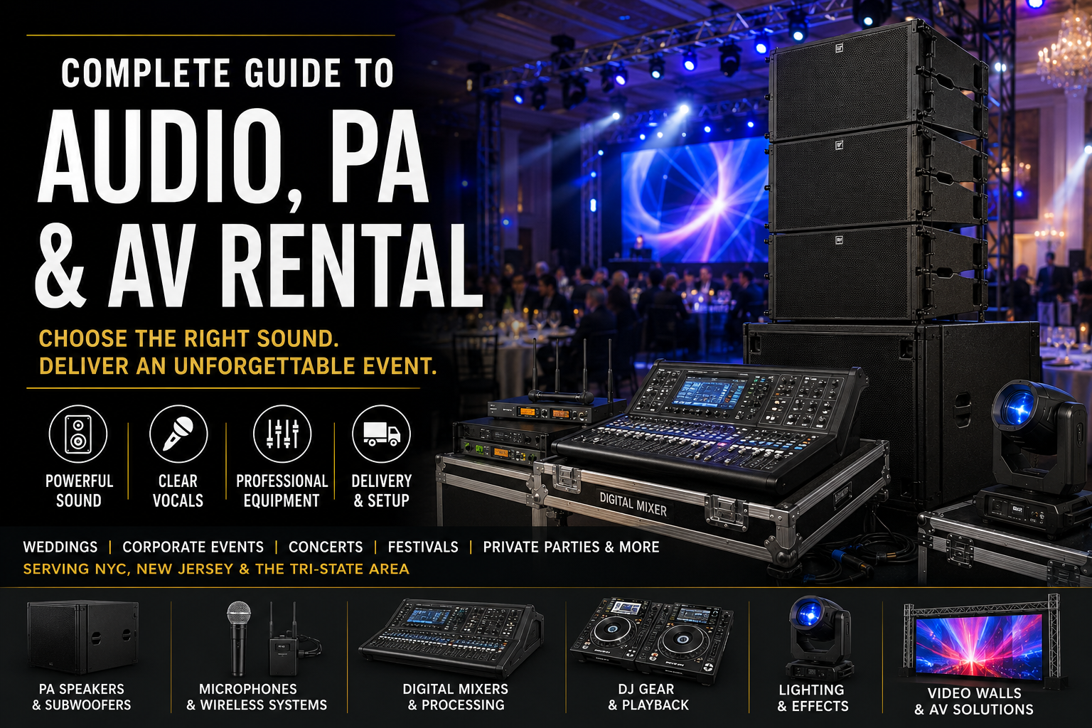 Complete Guide to Audio, PA & AV Rental | Sound System & DJ Equipment ...