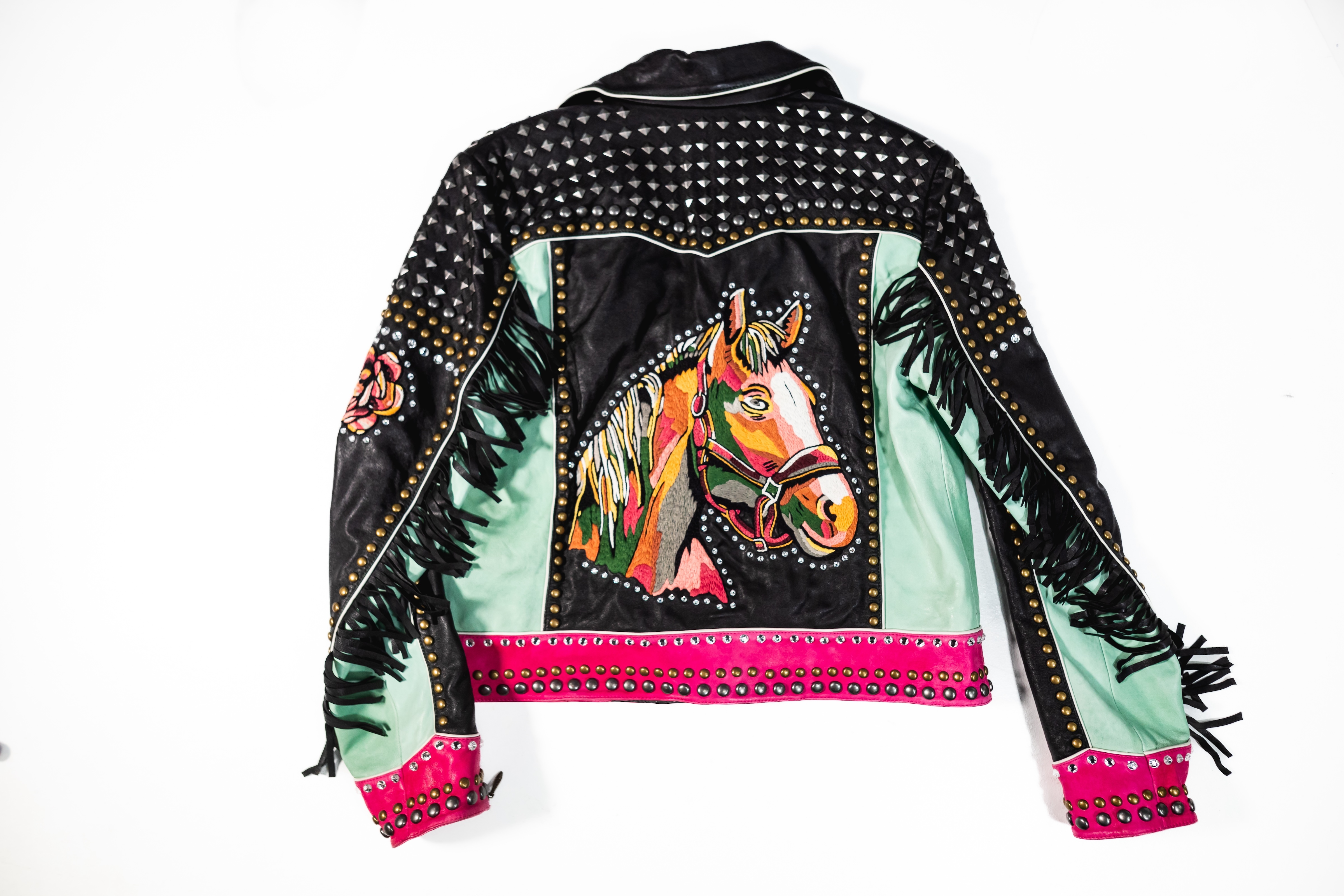 Double D Ranch Horse Head Biker Jacket | Silk & Saddle Luxury