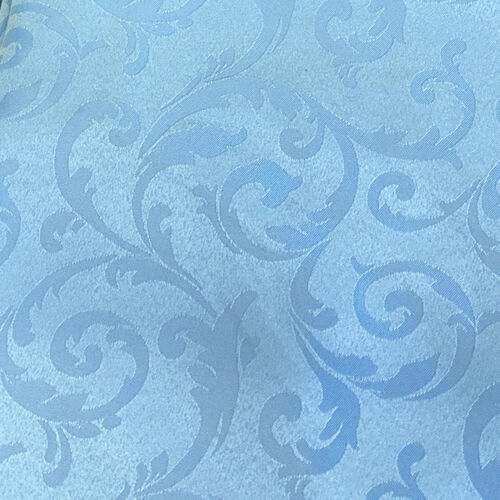Classic Damask Jacquard Tablecloth – Sky Blue Round