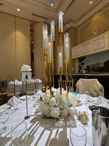 Gold Candelabra Centerpiece