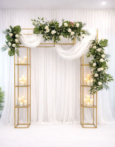 Gold Greenery & Candle Photo Booth