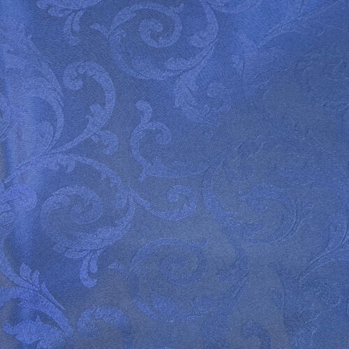 Classic Damask Jacquard Tablecloth – Dark Blue Round
