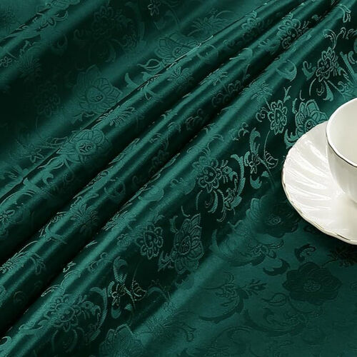 Classic Damask Jacquard Tablecloth – Dark Green