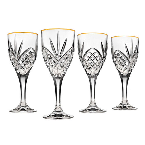 Crystal Gold Rimmed Water Goblet
