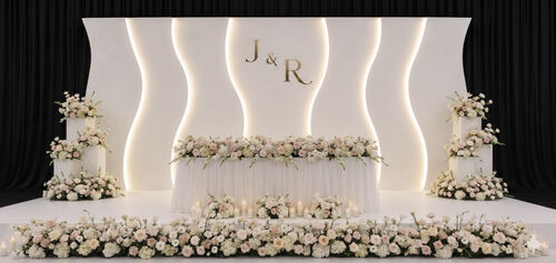 Modern Wave LED Backdrop