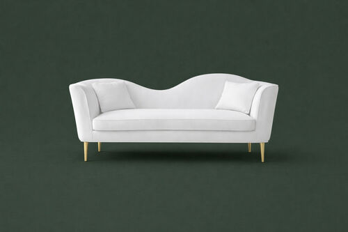 Modern White Curved Loveseat