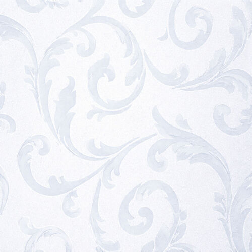 Classic Damask Jacquard Tablecloth – White Round