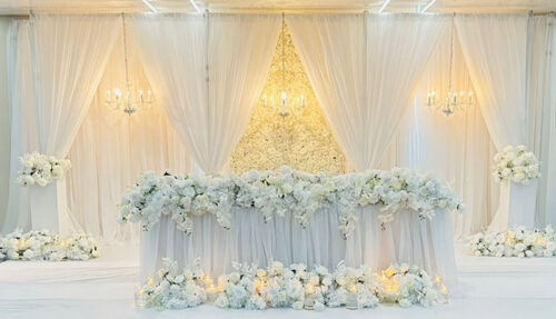 All-White Backdrop with Head Table Styling