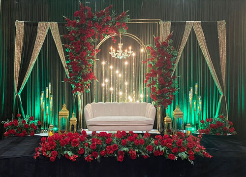 Layered Drape Decor with Center Arch