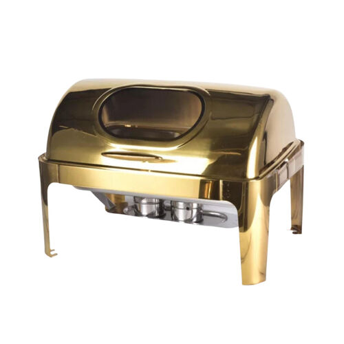 Gold Rectangular Chafing Dish 9.0L with Glass Window