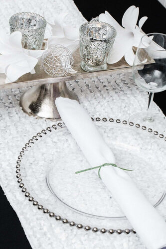 Silver Glass Charger Plate