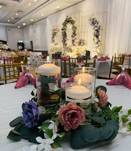 Floating Candle Centerpiece with Floral Ring