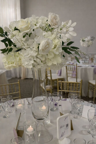 Floral Glass Vase Centerpiece