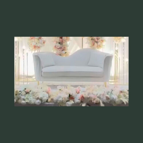 Modern White Curved Loveseat