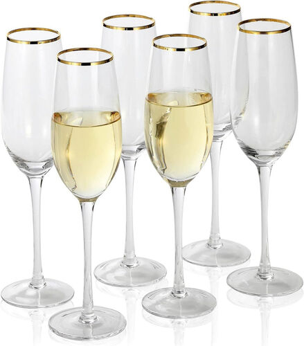 Crystal Gold Rimmed Champagne Glass